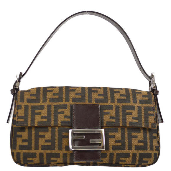Fendi Handbags - FENDI Brown Zucca Baguette Handbag 112824
